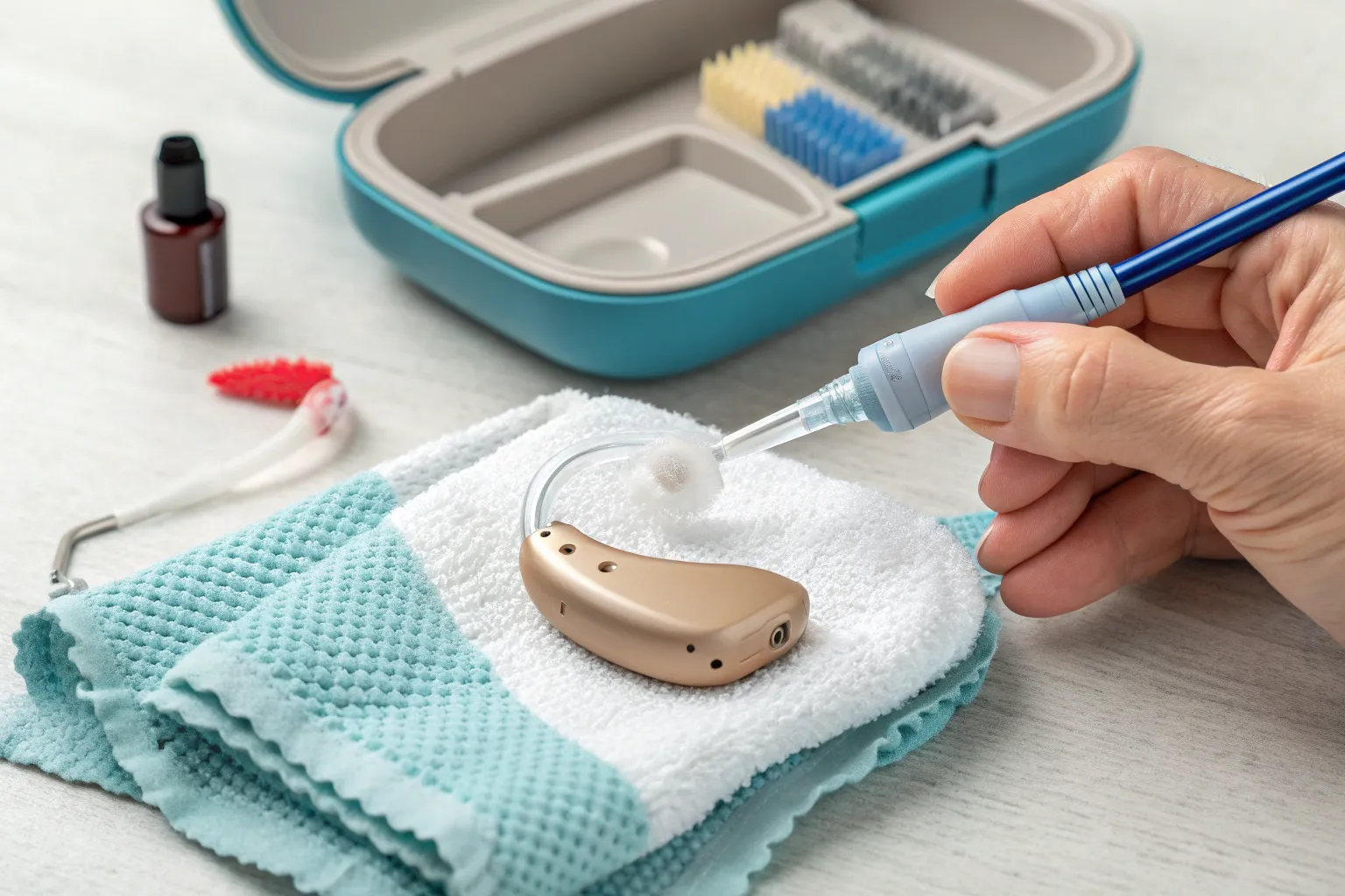 آموزش تمیز کردن و نگهداری روزانه سمعک