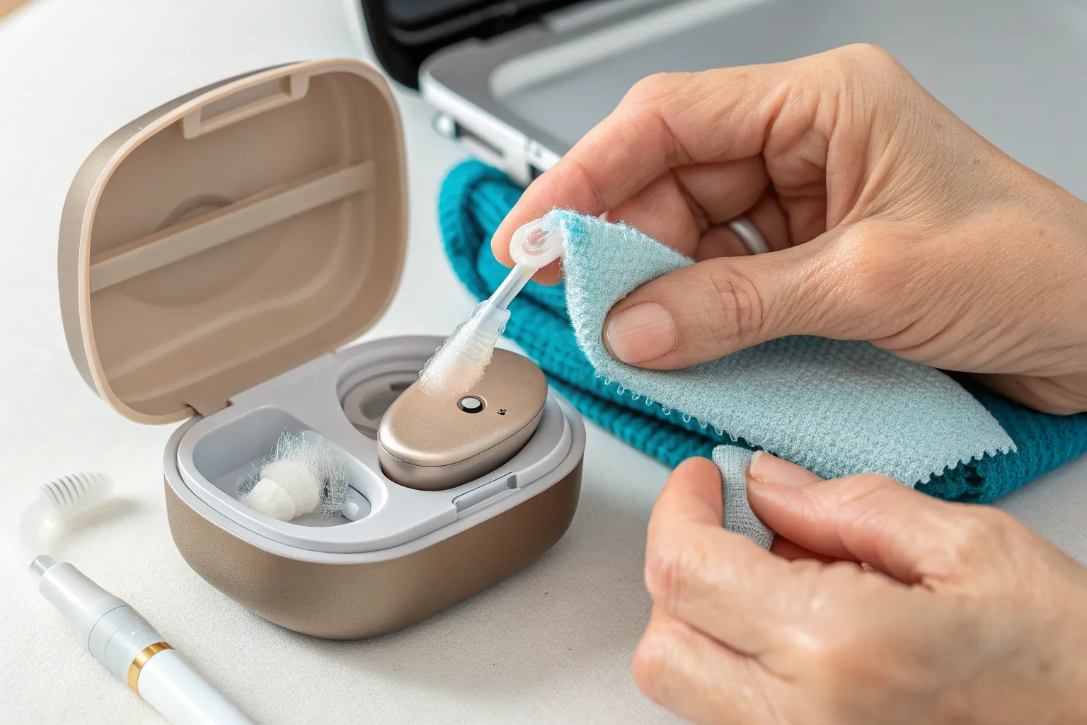 آموزش تمیز کردن و نگهداری روزانه سمعک